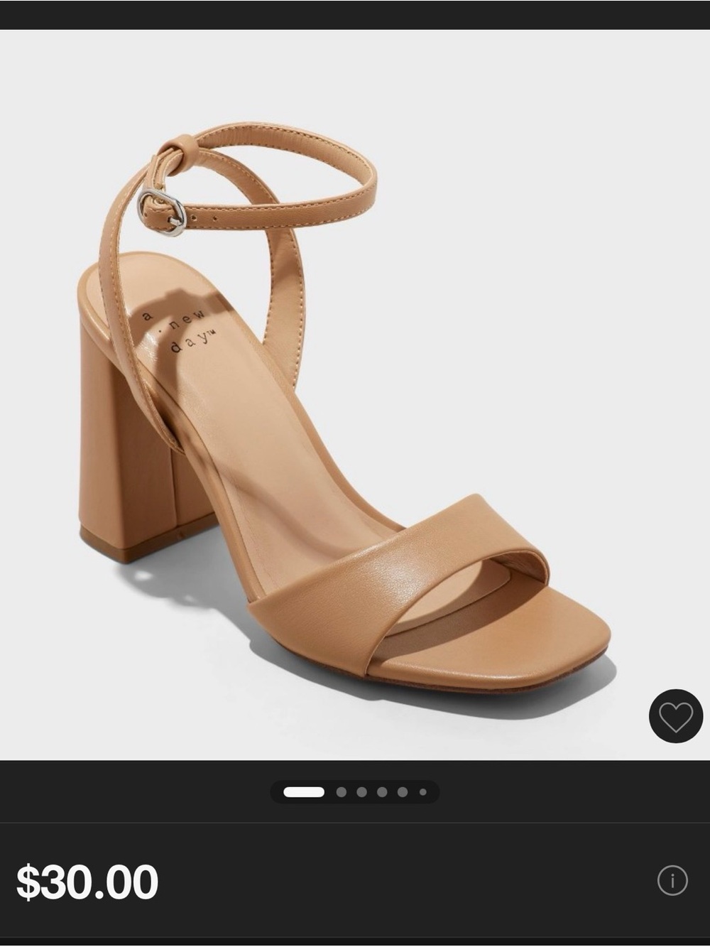 a new day Tan Block Heel Ankle-Strap Sandal